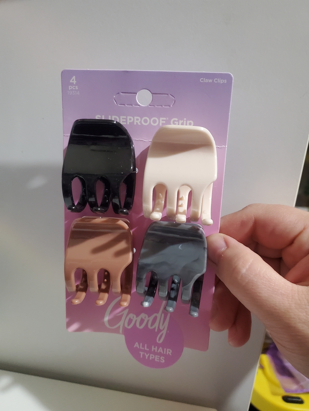 Goody 4-Pack Kids Mini Claw Clips — Black, Cream, Brown, Gray